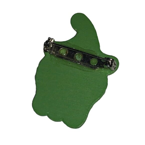 Halloween Lapel Pin  Wooden Green Witch Face - Picture 3 of 7